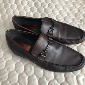 Kenneth Cole Brown Leather Horsebit Loafers Mens 13 Slip On Dress Shoes Classic